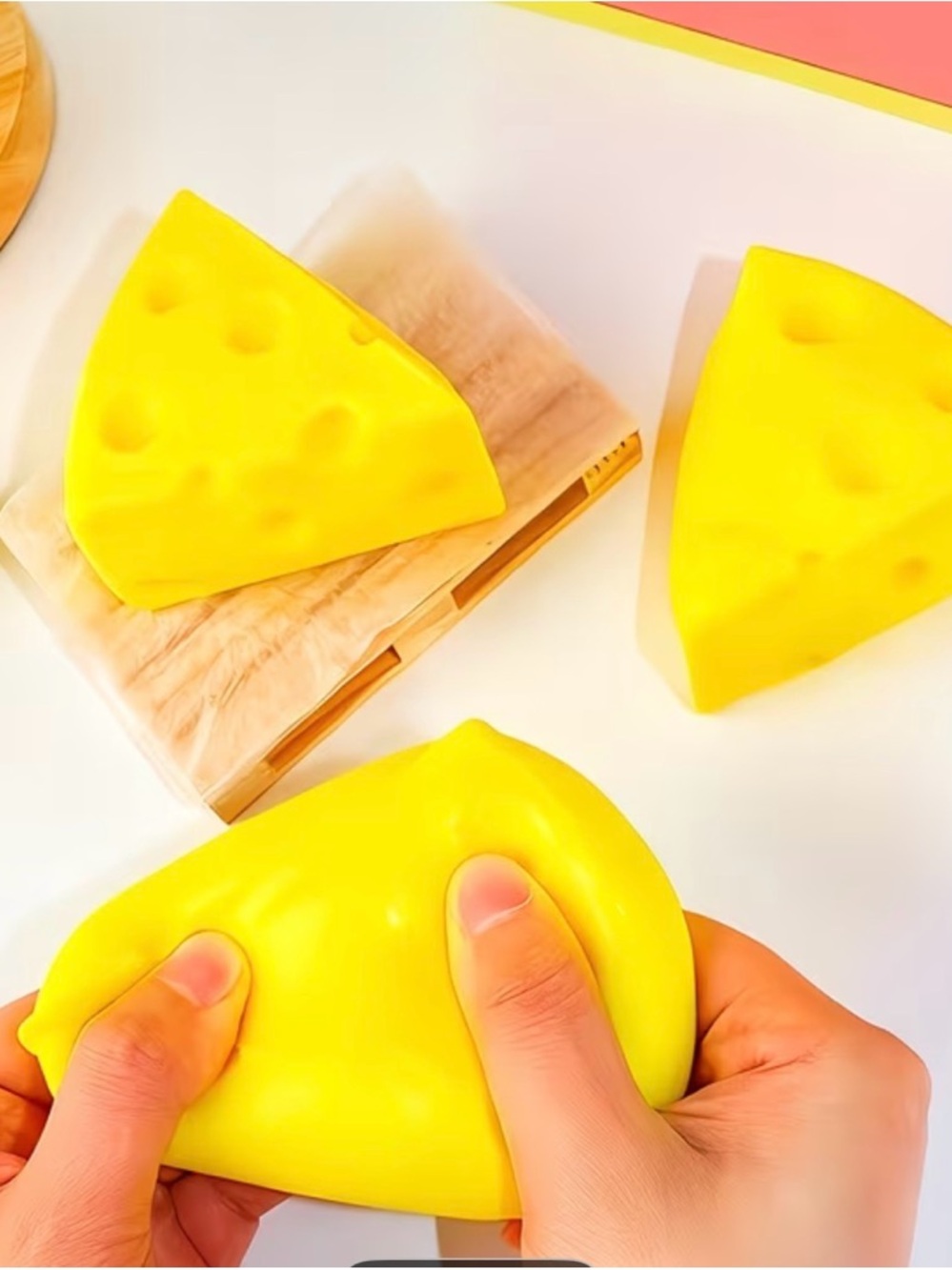 3 Cheese SQUISHY Slice Stress Toy - Soft Squishy Fidget